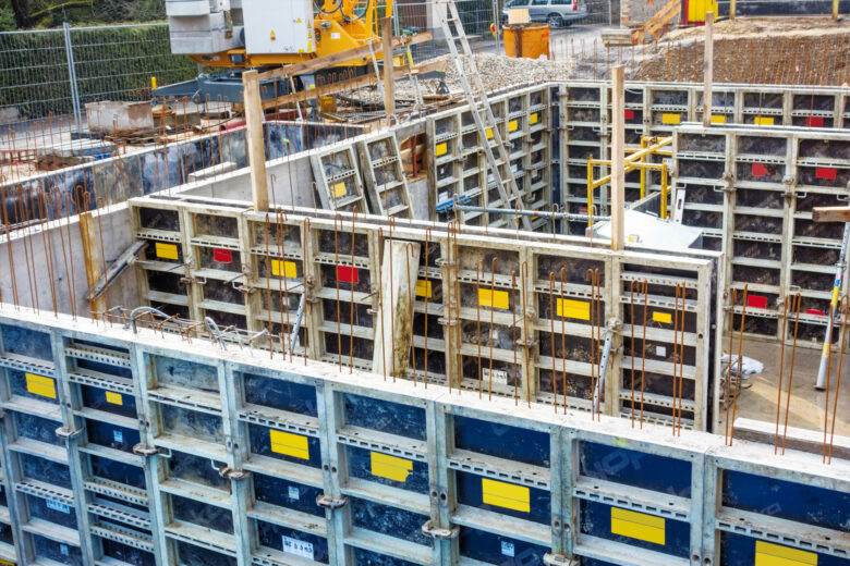 Baustelle, Keller, Schalung